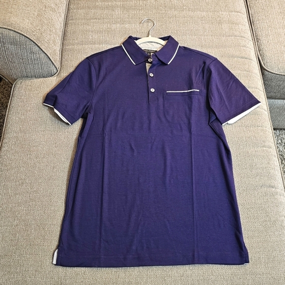 Banana Republic Other - Banana Republic Blue Purple Casual Luxury Touch Polo Shirt Size Small
